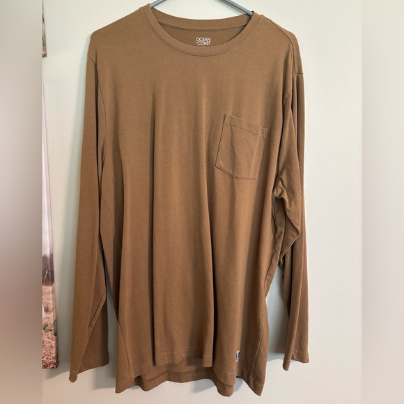 Belk Men's Tan Long Sleeve Tee - Picture 1 of 2